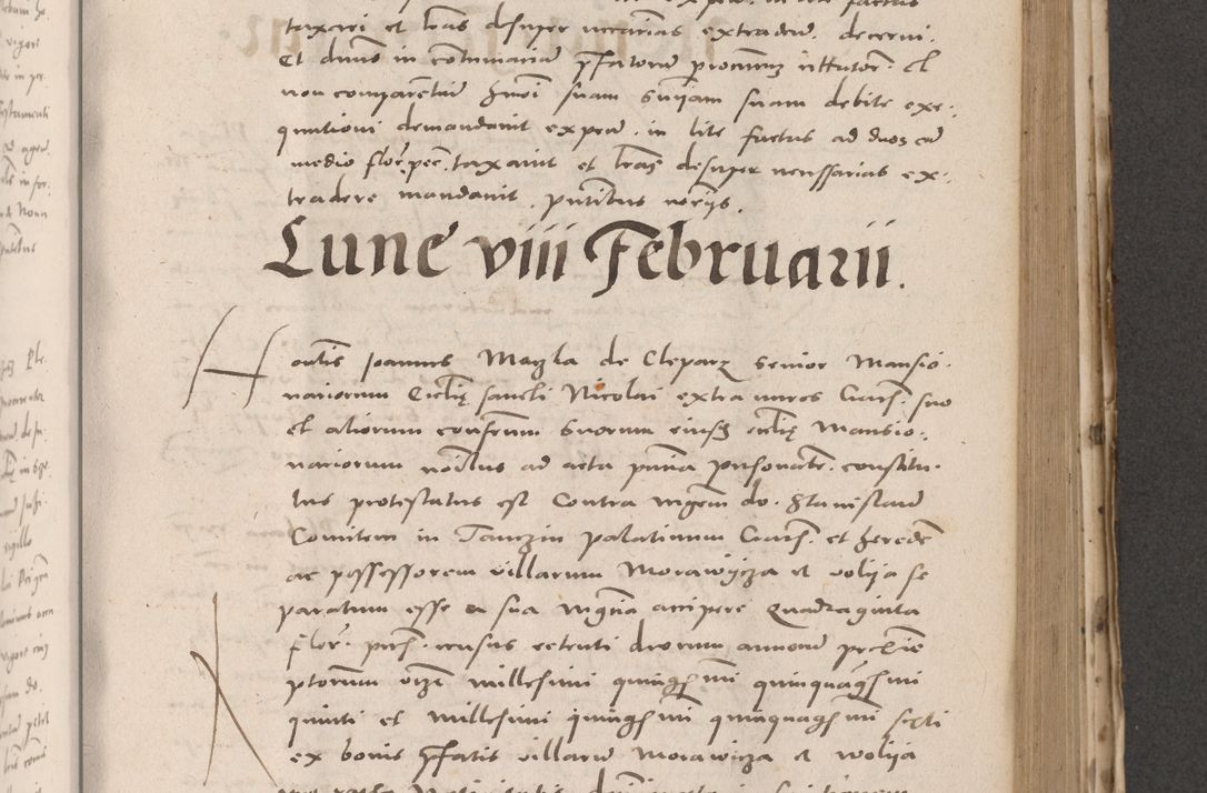 Zdjęcie nr 579 dla obiektu archiwalnego: Acta actorum causarum, sententiarum tam diffinitivarum quam interloquutoriarum, decretorum, obligationum, quietationum et constitutionum procuratorum coram reverendo domino Stanislao Schlomovski praeposito Calissiensi, archidiacono Sandecensi, canonico vicarioque in spiritualibus generali Cracocoviensi ad annum Domini millesimum quingentesimum quinquagesimum sextum, cuius indicatio quatuor decima, pontificatus sanctissimi in Christo patris domini Pauli divina providencia pape quarti anno ipsius