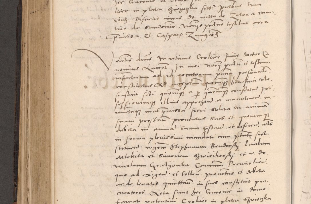 Zdjęcie nr 566 dla obiektu archiwalnego: Acta actorum causarum, sententiarum tam diffinitivarum quam interloquutoriarum, decretorum, obligationum, quietationum et constitutionum procuratorum coram reverendo domino Stanislao Schlomovski praeposito Calissiensi, archidiacono Sandecensi, canonico vicarioque in spiritualibus generali Cracocoviensi ad annum Domini millesimum quingentesimum quinquagesimum sextum, cuius indicatio quatuor decima, pontificatus sanctissimi in Christo patris domini Pauli divina providencia pape quarti anno ipsius