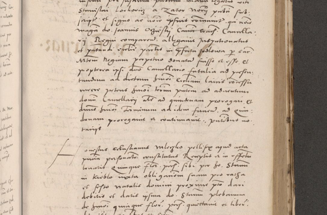 Zdjęcie nr 571 dla obiektu archiwalnego: Acta actorum causarum, sententiarum tam diffinitivarum quam interloquutoriarum, decretorum, obligationum, quietationum et constitutionum procuratorum coram reverendo domino Stanislao Schlomovski praeposito Calissiensi, archidiacono Sandecensi, canonico vicarioque in spiritualibus generali Cracocoviensi ad annum Domini millesimum quingentesimum quinquagesimum sextum, cuius indicatio quatuor decima, pontificatus sanctissimi in Christo patris domini Pauli divina providencia pape quarti anno ipsius