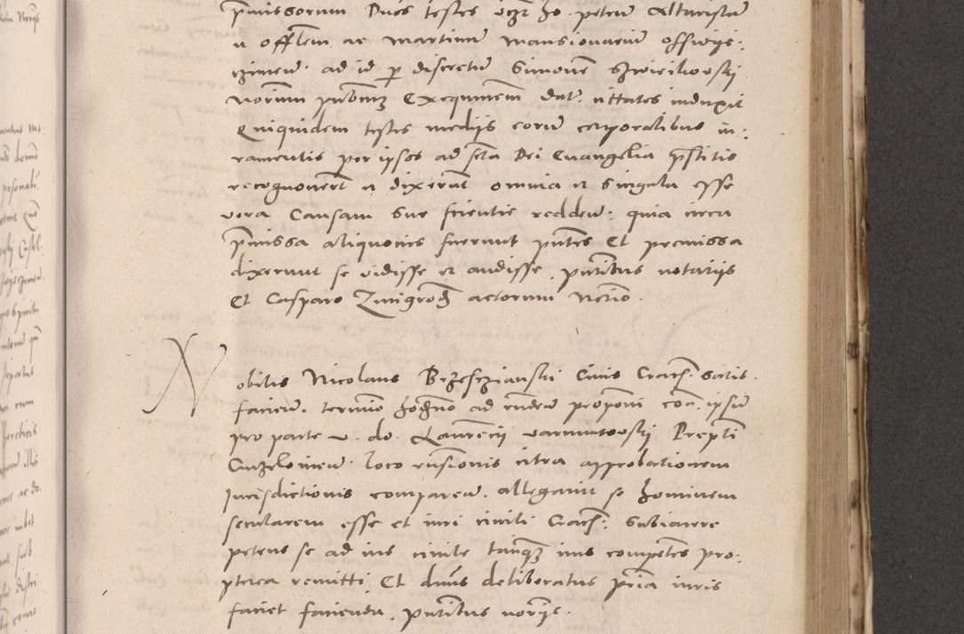 Zdjęcie nr 569 dla obiektu archiwalnego: Acta actorum causarum, sententiarum tam diffinitivarum quam interloquutoriarum, decretorum, obligationum, quietationum et constitutionum procuratorum coram reverendo domino Stanislao Schlomovski praeposito Calissiensi, archidiacono Sandecensi, canonico vicarioque in spiritualibus generali Cracocoviensi ad annum Domini millesimum quingentesimum quinquagesimum sextum, cuius indicatio quatuor decima, pontificatus sanctissimi in Christo patris domini Pauli divina providencia pape quarti anno ipsius