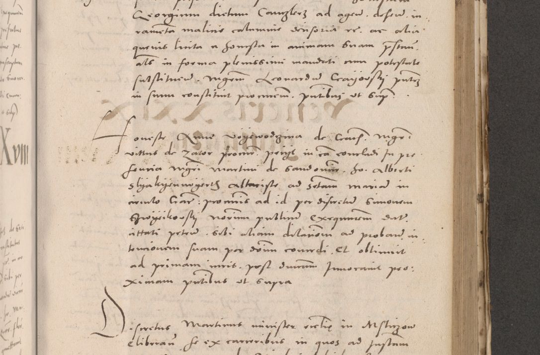 Zdjęcie nr 555 dla obiektu archiwalnego: Acta actorum causarum, sententiarum tam diffinitivarum quam interloquutoriarum, decretorum, obligationum, quietationum et constitutionum procuratorum coram reverendo domino Stanislao Schlomovski praeposito Calissiensi, archidiacono Sandecensi, canonico vicarioque in spiritualibus generali Cracocoviensi ad annum Domini millesimum quingentesimum quinquagesimum sextum, cuius indicatio quatuor decima, pontificatus sanctissimi in Christo patris domini Pauli divina providencia pape quarti anno ipsius