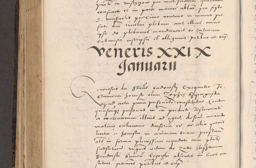 Zdjęcie nr 556 dla obiektu archiwalnego: Acta actorum causarum, sententiarum tam diffinitivarum quam interloquutoriarum, decretorum, obligationum, quietationum et constitutionum procuratorum coram reverendo domino Stanislao Schlomovski praeposito Calissiensi, archidiacono Sandecensi, canonico vicarioque in spiritualibus generali Cracocoviensi ad annum Domini millesimum quingentesimum quinquagesimum sextum, cuius indicatio quatuor decima, pontificatus sanctissimi in Christo patris domini Pauli divina providencia pape quarti anno ipsius
