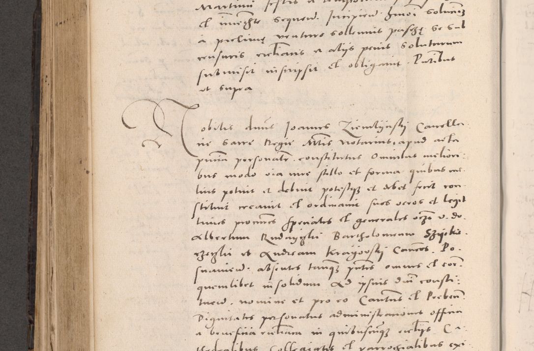 Zdjęcie nr 550 dla obiektu archiwalnego: Acta actorum causarum, sententiarum tam diffinitivarum quam interloquutoriarum, decretorum, obligationum, quietationum et constitutionum procuratorum coram reverendo domino Stanislao Schlomovski praeposito Calissiensi, archidiacono Sandecensi, canonico vicarioque in spiritualibus generali Cracocoviensi ad annum Domini millesimum quingentesimum quinquagesimum sextum, cuius indicatio quatuor decima, pontificatus sanctissimi in Christo patris domini Pauli divina providencia pape quarti anno ipsius