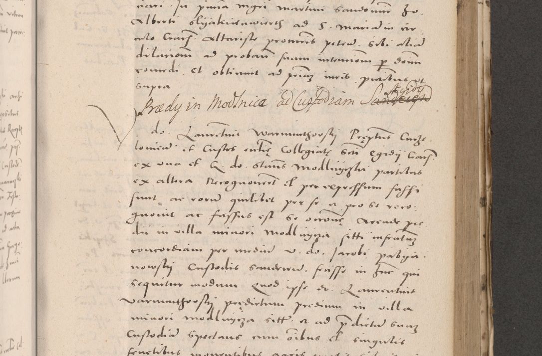 Zdjęcie nr 549 dla obiektu archiwalnego: Acta actorum causarum, sententiarum tam diffinitivarum quam interloquutoriarum, decretorum, obligationum, quietationum et constitutionum procuratorum coram reverendo domino Stanislao Schlomovski praeposito Calissiensi, archidiacono Sandecensi, canonico vicarioque in spiritualibus generali Cracocoviensi ad annum Domini millesimum quingentesimum quinquagesimum sextum, cuius indicatio quatuor decima, pontificatus sanctissimi in Christo patris domini Pauli divina providencia pape quarti anno ipsius