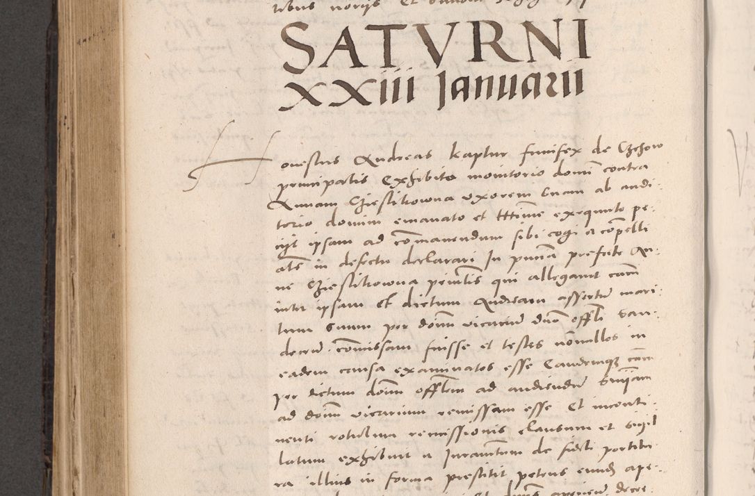 Zdjęcie nr 540 dla obiektu archiwalnego: Acta actorum causarum, sententiarum tam diffinitivarum quam interloquutoriarum, decretorum, obligationum, quietationum et constitutionum procuratorum coram reverendo domino Stanislao Schlomovski praeposito Calissiensi, archidiacono Sandecensi, canonico vicarioque in spiritualibus generali Cracocoviensi ad annum Domini millesimum quingentesimum quinquagesimum sextum, cuius indicatio quatuor decima, pontificatus sanctissimi in Christo patris domini Pauli divina providencia pape quarti anno ipsius