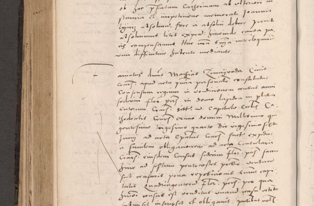 Zdjęcie nr 536 dla obiektu archiwalnego: Acta actorum causarum, sententiarum tam diffinitivarum quam interloquutoriarum, decretorum, obligationum, quietationum et constitutionum procuratorum coram reverendo domino Stanislao Schlomovski praeposito Calissiensi, archidiacono Sandecensi, canonico vicarioque in spiritualibus generali Cracocoviensi ad annum Domini millesimum quingentesimum quinquagesimum sextum, cuius indicatio quatuor decima, pontificatus sanctissimi in Christo patris domini Pauli divina providencia pape quarti anno ipsius