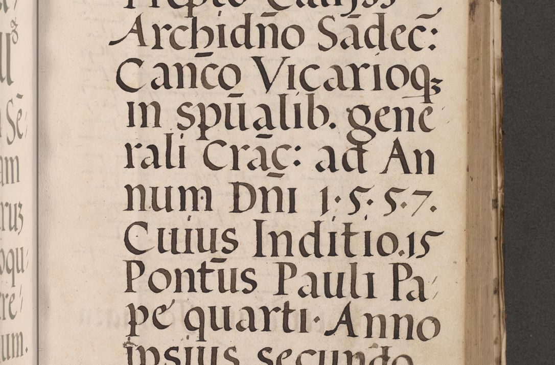 Zdjęcie nr 511 dla obiektu archiwalnego: Acta actorum causarum, sententiarum tam diffinitivarum quam interloquutoriarum, decretorum, obligationum, quietationum et constitutionum procuratorum coram reverendo domino Stanislao Schlomovski praeposito Calissiensi, archidiacono Sandecensi, canonico vicarioque in spiritualibus generali Cracocoviensi ad annum Domini millesimum quingentesimum quinquagesimum sextum, cuius indicatio quatuor decima, pontificatus sanctissimi in Christo patris domini Pauli divina providencia pape quarti anno ipsius