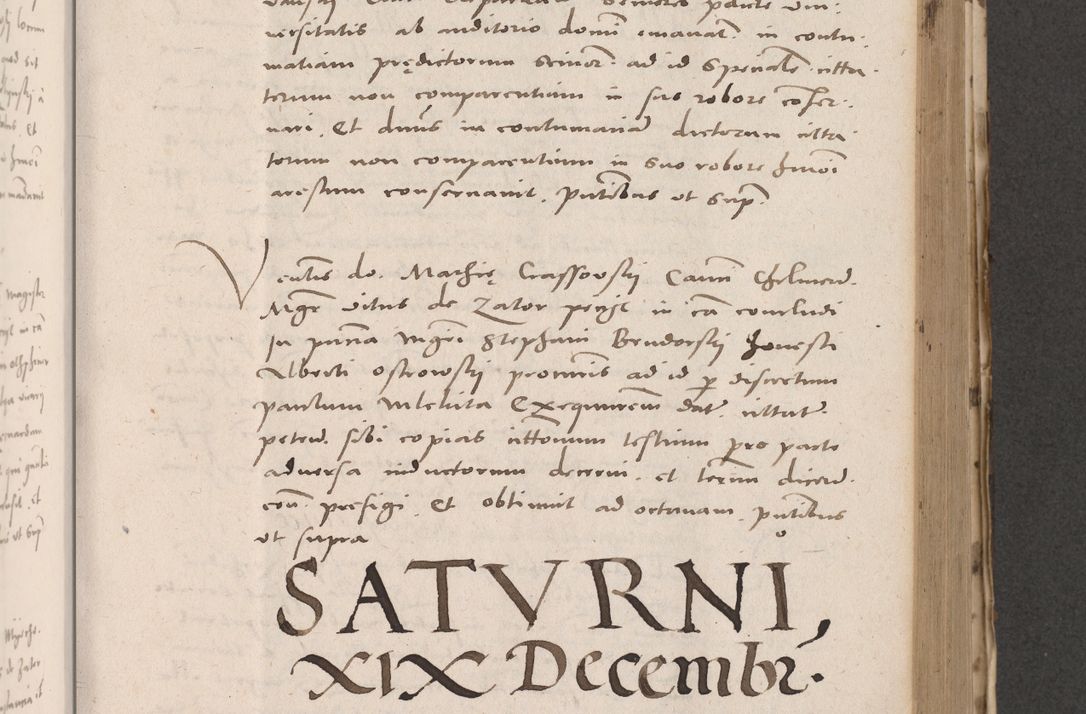 Zdjęcie nr 499 dla obiektu archiwalnego: Acta actorum causarum, sententiarum tam diffinitivarum quam interloquutoriarum, decretorum, obligationum, quietationum et constitutionum procuratorum coram reverendo domino Stanislao Schlomovski praeposito Calissiensi, archidiacono Sandecensi, canonico vicarioque in spiritualibus generali Cracocoviensi ad annum Domini millesimum quingentesimum quinquagesimum sextum, cuius indicatio quatuor decima, pontificatus sanctissimi in Christo patris domini Pauli divina providencia pape quarti anno ipsius