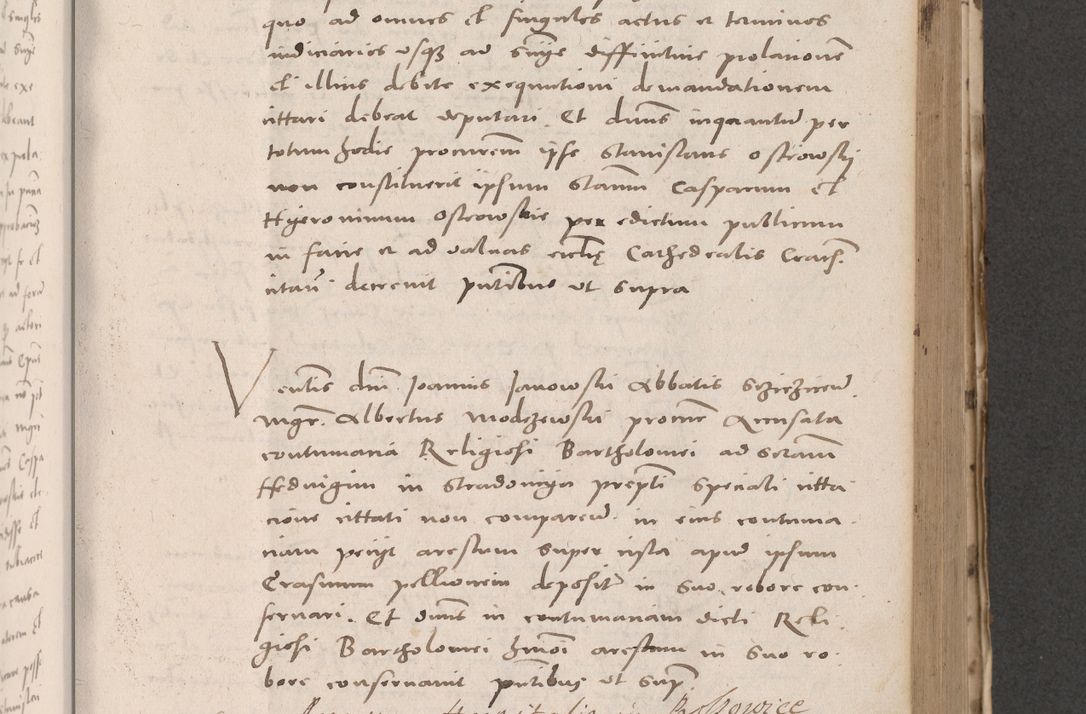 Zdjęcie nr 505 dla obiektu archiwalnego: Acta actorum causarum, sententiarum tam diffinitivarum quam interloquutoriarum, decretorum, obligationum, quietationum et constitutionum procuratorum coram reverendo domino Stanislao Schlomovski praeposito Calissiensi, archidiacono Sandecensi, canonico vicarioque in spiritualibus generali Cracocoviensi ad annum Domini millesimum quingentesimum quinquagesimum sextum, cuius indicatio quatuor decima, pontificatus sanctissimi in Christo patris domini Pauli divina providencia pape quarti anno ipsius