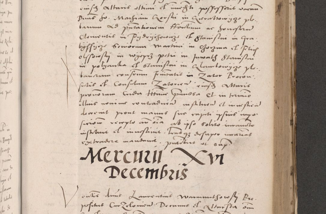 Zdjęcie nr 495 dla obiektu archiwalnego: Acta actorum causarum, sententiarum tam diffinitivarum quam interloquutoriarum, decretorum, obligationum, quietationum et constitutionum procuratorum coram reverendo domino Stanislao Schlomovski praeposito Calissiensi, archidiacono Sandecensi, canonico vicarioque in spiritualibus generali Cracocoviensi ad annum Domini millesimum quingentesimum quinquagesimum sextum, cuius indicatio quatuor decima, pontificatus sanctissimi in Christo patris domini Pauli divina providencia pape quarti anno ipsius