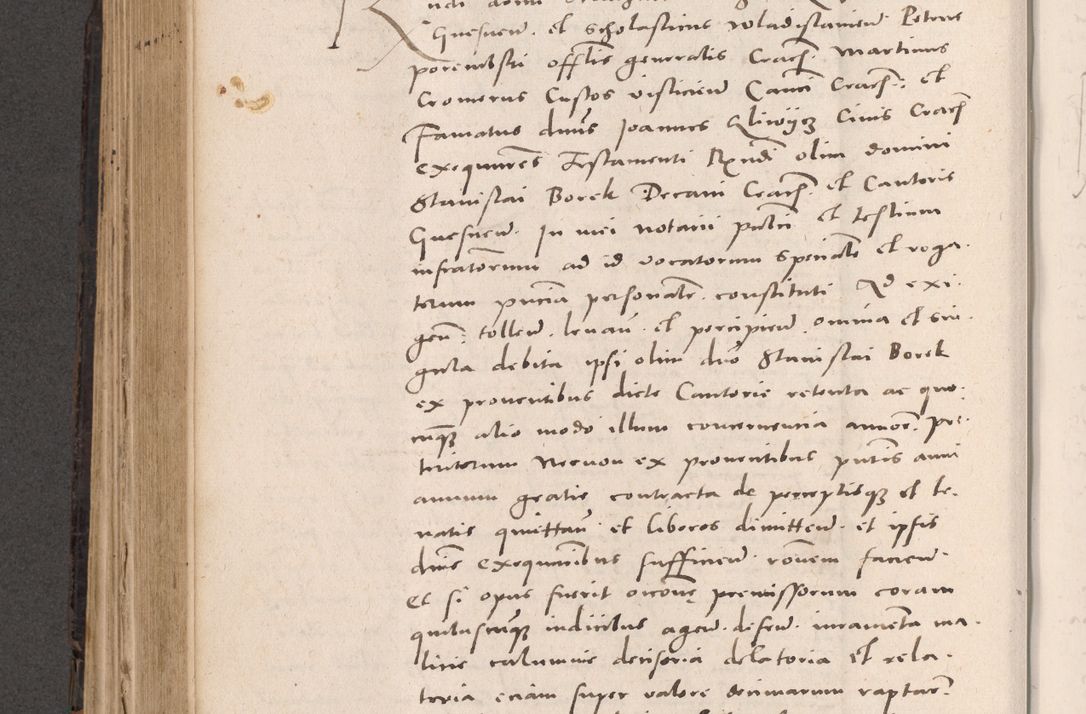 Zdjęcie nr 492 dla obiektu archiwalnego: Acta actorum causarum, sententiarum tam diffinitivarum quam interloquutoriarum, decretorum, obligationum, quietationum et constitutionum procuratorum coram reverendo domino Stanislao Schlomovski praeposito Calissiensi, archidiacono Sandecensi, canonico vicarioque in spiritualibus generali Cracocoviensi ad annum Domini millesimum quingentesimum quinquagesimum sextum, cuius indicatio quatuor decima, pontificatus sanctissimi in Christo patris domini Pauli divina providencia pape quarti anno ipsius