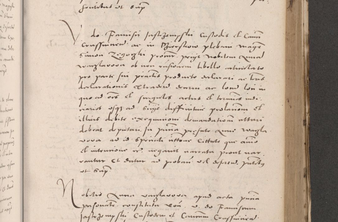 Zdjęcie nr 485 dla obiektu archiwalnego: Acta actorum causarum, sententiarum tam diffinitivarum quam interloquutoriarum, decretorum, obligationum, quietationum et constitutionum procuratorum coram reverendo domino Stanislao Schlomovski praeposito Calissiensi, archidiacono Sandecensi, canonico vicarioque in spiritualibus generali Cracocoviensi ad annum Domini millesimum quingentesimum quinquagesimum sextum, cuius indicatio quatuor decima, pontificatus sanctissimi in Christo patris domini Pauli divina providencia pape quarti anno ipsius