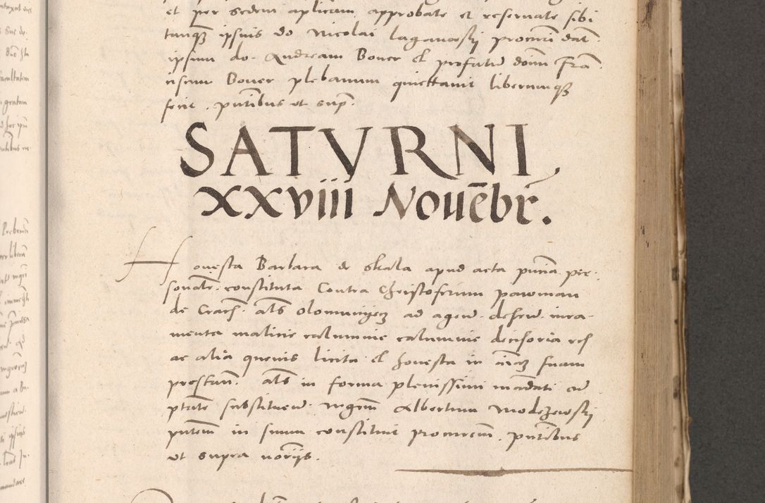 Zdjęcie nr 471 dla obiektu archiwalnego: Acta actorum causarum, sententiarum tam diffinitivarum quam interloquutoriarum, decretorum, obligationum, quietationum et constitutionum procuratorum coram reverendo domino Stanislao Schlomovski praeposito Calissiensi, archidiacono Sandecensi, canonico vicarioque in spiritualibus generali Cracocoviensi ad annum Domini millesimum quingentesimum quinquagesimum sextum, cuius indicatio quatuor decima, pontificatus sanctissimi in Christo patris domini Pauli divina providencia pape quarti anno ipsius