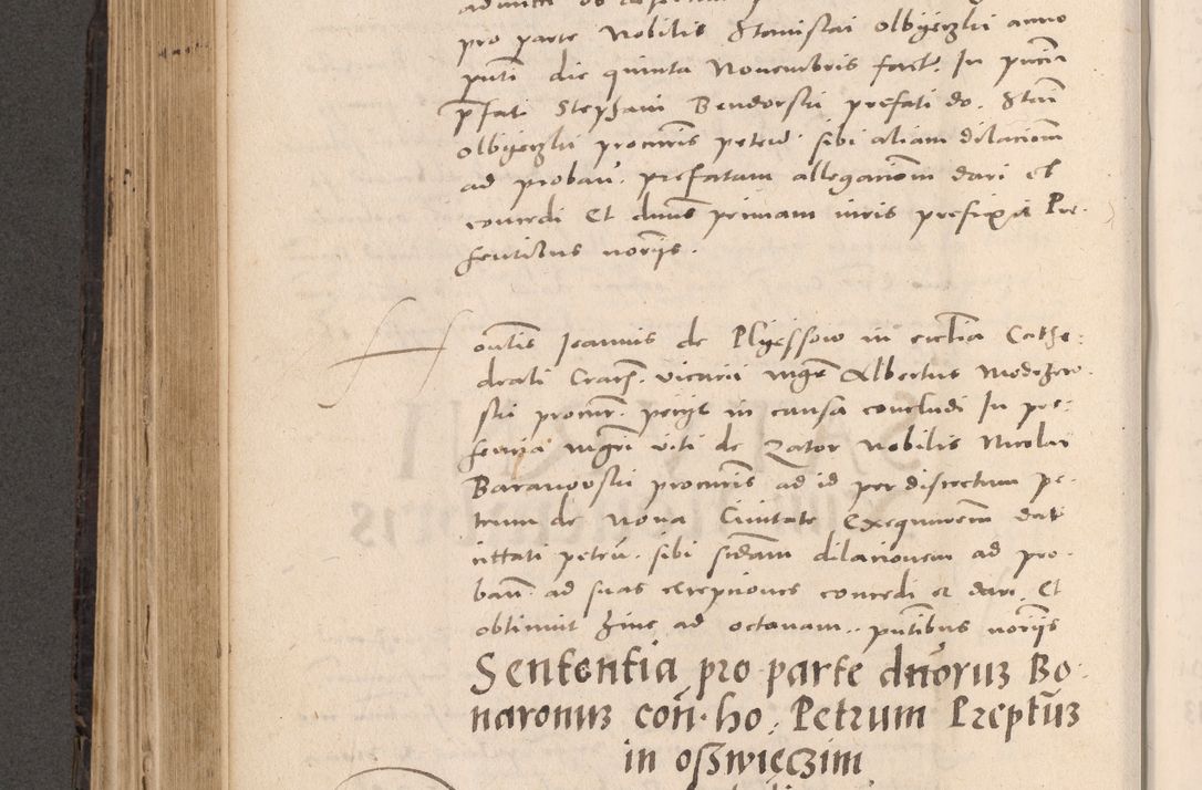 Zdjęcie nr 454 dla obiektu archiwalnego: Acta actorum causarum, sententiarum tam diffinitivarum quam interloquutoriarum, decretorum, obligationum, quietationum et constitutionum procuratorum coram reverendo domino Stanislao Schlomovski praeposito Calissiensi, archidiacono Sandecensi, canonico vicarioque in spiritualibus generali Cracocoviensi ad annum Domini millesimum quingentesimum quinquagesimum sextum, cuius indicatio quatuor decima, pontificatus sanctissimi in Christo patris domini Pauli divina providencia pape quarti anno ipsius