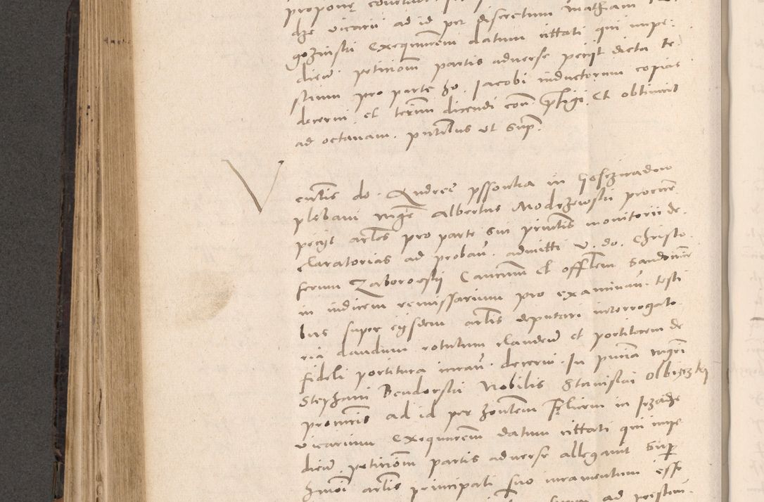 Zdjęcie nr 444 dla obiektu archiwalnego: Acta actorum causarum, sententiarum tam diffinitivarum quam interloquutoriarum, decretorum, obligationum, quietationum et constitutionum procuratorum coram reverendo domino Stanislao Schlomovski praeposito Calissiensi, archidiacono Sandecensi, canonico vicarioque in spiritualibus generali Cracocoviensi ad annum Domini millesimum quingentesimum quinquagesimum sextum, cuius indicatio quatuor decima, pontificatus sanctissimi in Christo patris domini Pauli divina providencia pape quarti anno ipsius