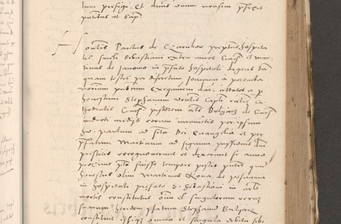 Zdjęcie nr 447 dla obiektu archiwalnego: Acta actorum causarum, sententiarum tam diffinitivarum quam interloquutoriarum, decretorum, obligationum, quietationum et constitutionum procuratorum coram reverendo domino Stanislao Schlomovski praeposito Calissiensi, archidiacono Sandecensi, canonico vicarioque in spiritualibus generali Cracocoviensi ad annum Domini millesimum quingentesimum quinquagesimum sextum, cuius indicatio quatuor decima, pontificatus sanctissimi in Christo patris domini Pauli divina providencia pape quarti anno ipsius