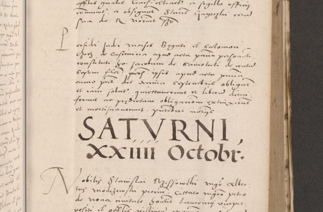 Zdjęcie nr 433 dla obiektu archiwalnego: Acta actorum causarum, sententiarum tam diffinitivarum quam interloquutoriarum, decretorum, obligationum, quietationum et constitutionum procuratorum coram reverendo domino Stanislao Schlomovski praeposito Calissiensi, archidiacono Sandecensi, canonico vicarioque in spiritualibus generali Cracocoviensi ad annum Domini millesimum quingentesimum quinquagesimum sextum, cuius indicatio quatuor decima, pontificatus sanctissimi in Christo patris domini Pauli divina providencia pape quarti anno ipsius