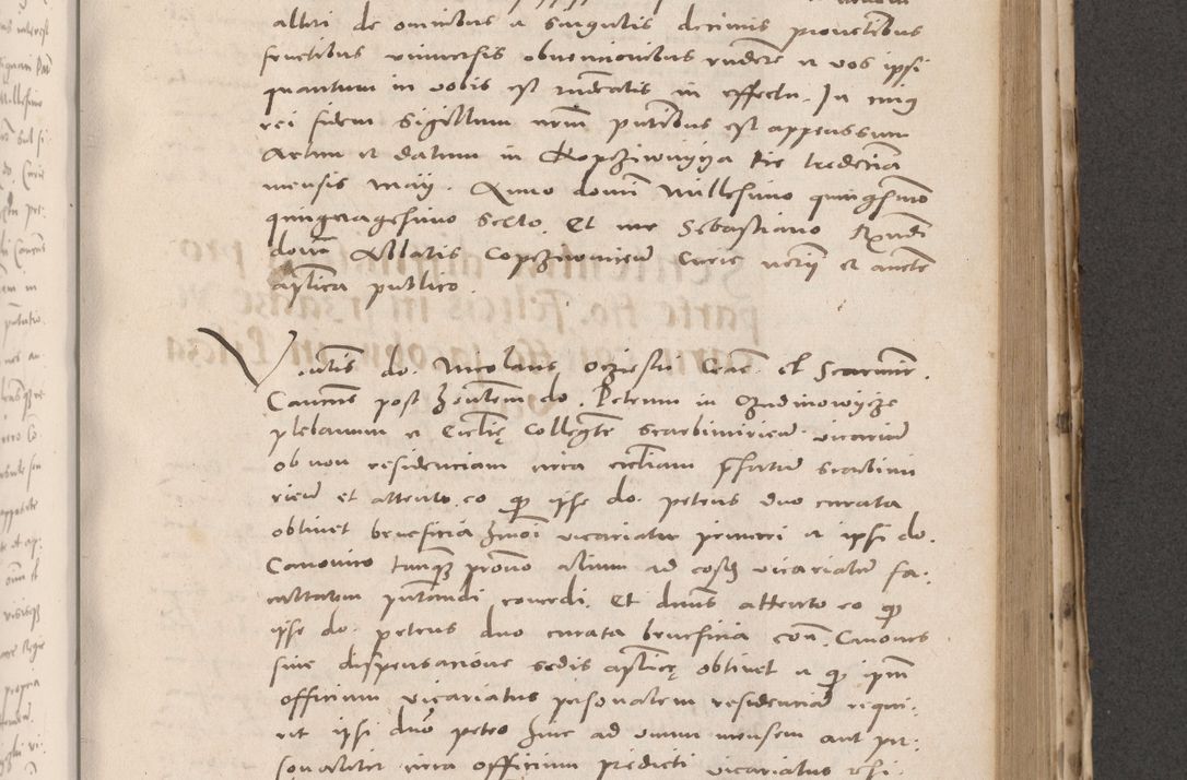Zdjęcie nr 605 dla obiektu archiwalnego: Acta actorum causarum, sententiarum tam diffinitivarum quam interloquutoriarum, decretorum, obligationum, quietationum et constitutionum procuratorum coram reverendo domino Stanislao Schlomovski praeposito Calissiensi, archidiacono Sandecensi, canonico vicarioque in spiritualibus generali Cracocoviensi ad annum Domini millesimum quingentesimum quinquagesimum sextum, cuius indicatio quatuor decima, pontificatus sanctissimi in Christo patris domini Pauli divina providencia pape quarti anno ipsius