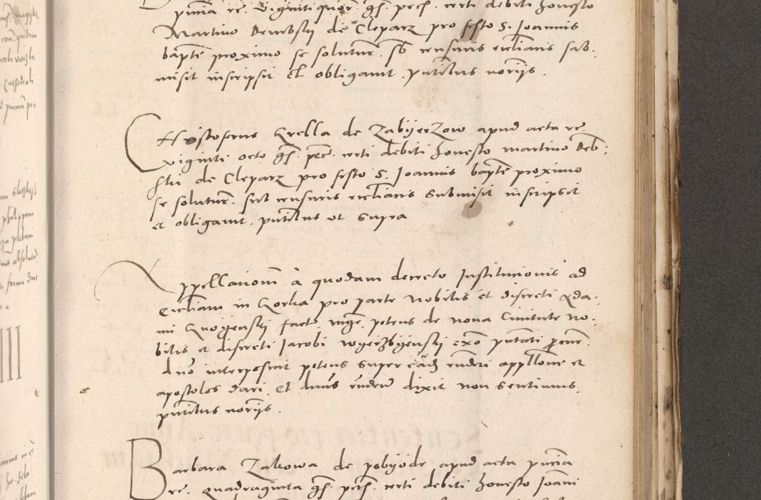 Zdjęcie nr 737 dla obiektu archiwalnego: Acta actorum causarum, sententiarum tam diffinitivarum quam interloquutoriarum, decretorum, obligationum, quietationum et constitutionum procuratorum coram reverendo domino Stanislao Schlomovski praeposito Calissiensi, archidiacono Sandecensi, canonico vicarioque in spiritualibus generali Cracocoviensi ad annum Domini millesimum quingentesimum quinquagesimum sextum, cuius indicatio quatuor decima, pontificatus sanctissimi in Christo patris domini Pauli divina providencia pape quarti anno ipsius