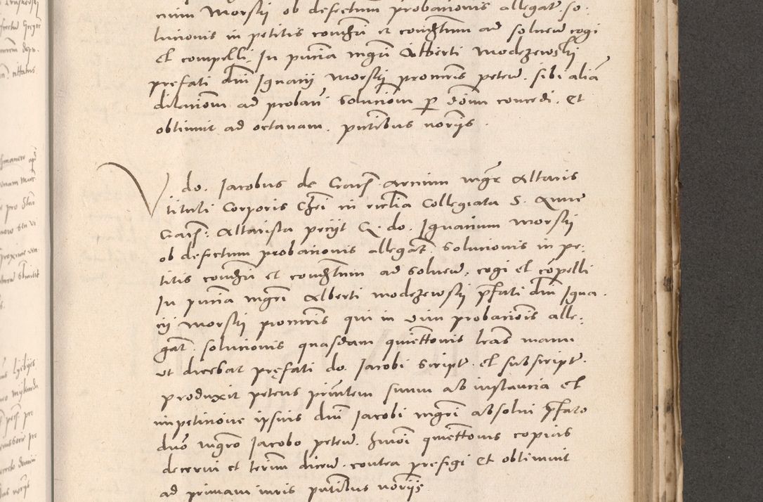 Zdjęcie nr 735 dla obiektu archiwalnego: Acta actorum causarum, sententiarum tam diffinitivarum quam interloquutoriarum, decretorum, obligationum, quietationum et constitutionum procuratorum coram reverendo domino Stanislao Schlomovski praeposito Calissiensi, archidiacono Sandecensi, canonico vicarioque in spiritualibus generali Cracocoviensi ad annum Domini millesimum quingentesimum quinquagesimum sextum, cuius indicatio quatuor decima, pontificatus sanctissimi in Christo patris domini Pauli divina providencia pape quarti anno ipsius