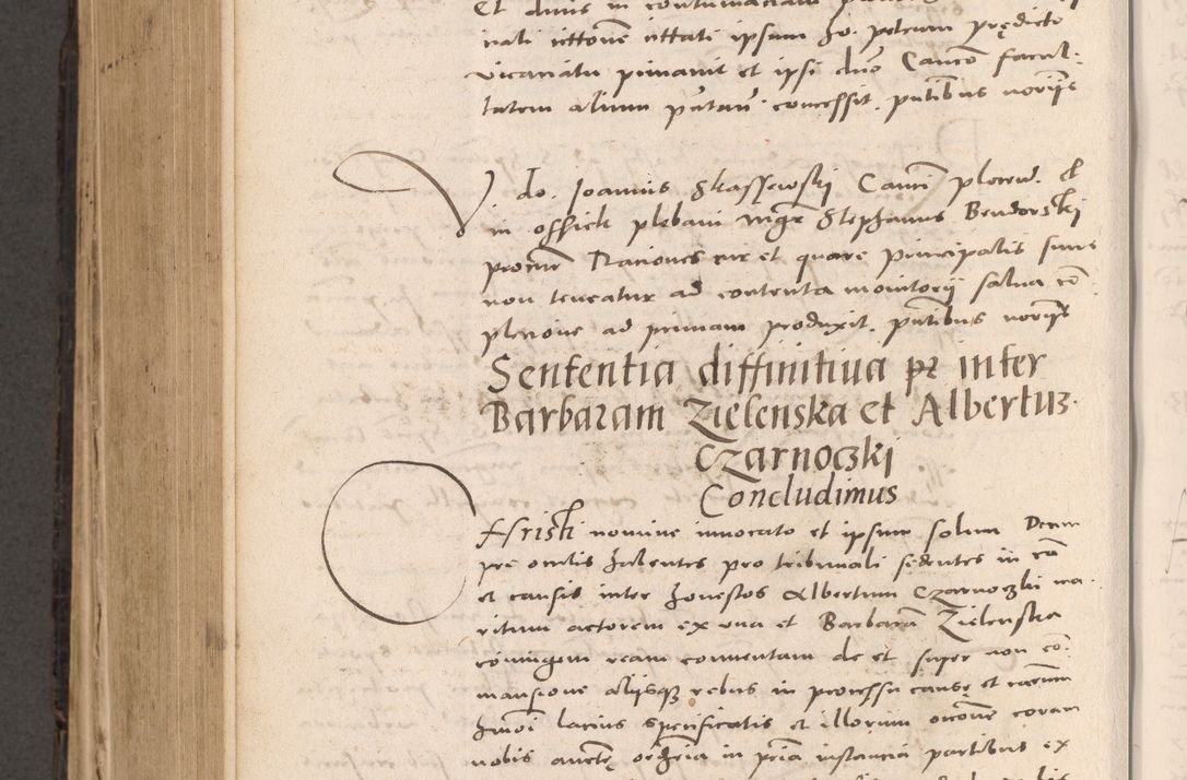Zdjęcie nr 718 dla obiektu archiwalnego: Acta actorum causarum, sententiarum tam diffinitivarum quam interloquutoriarum, decretorum, obligationum, quietationum et constitutionum procuratorum coram reverendo domino Stanislao Schlomovski praeposito Calissiensi, archidiacono Sandecensi, canonico vicarioque in spiritualibus generali Cracocoviensi ad annum Domini millesimum quingentesimum quinquagesimum sextum, cuius indicatio quatuor decima, pontificatus sanctissimi in Christo patris domini Pauli divina providencia pape quarti anno ipsius
