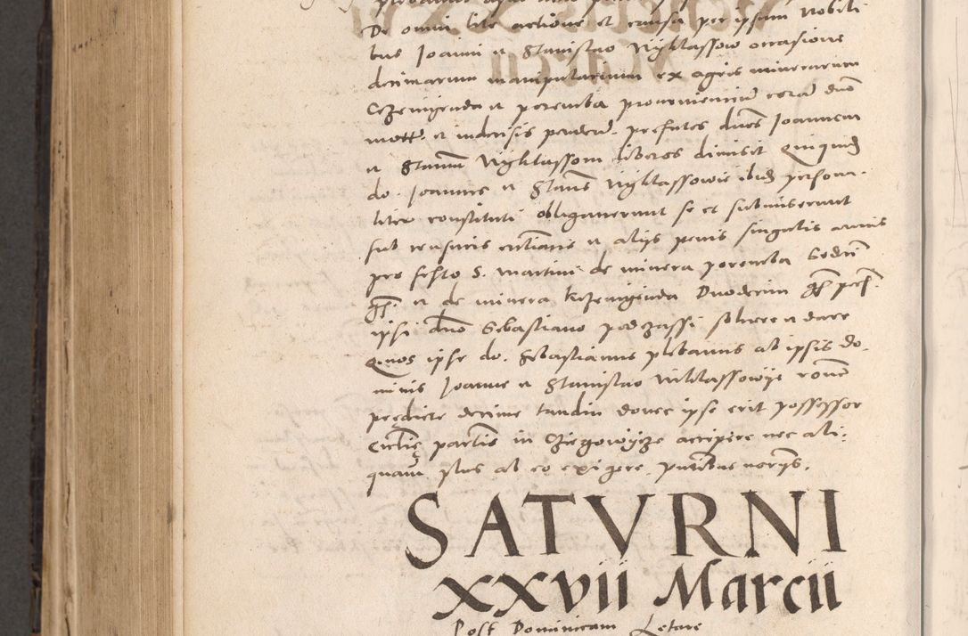 Zdjęcie nr 700 dla obiektu archiwalnego: Acta actorum causarum, sententiarum tam diffinitivarum quam interloquutoriarum, decretorum, obligationum, quietationum et constitutionum procuratorum coram reverendo domino Stanislao Schlomovski praeposito Calissiensi, archidiacono Sandecensi, canonico vicarioque in spiritualibus generali Cracocoviensi ad annum Domini millesimum quingentesimum quinquagesimum sextum, cuius indicatio quatuor decima, pontificatus sanctissimi in Christo patris domini Pauli divina providencia pape quarti anno ipsius