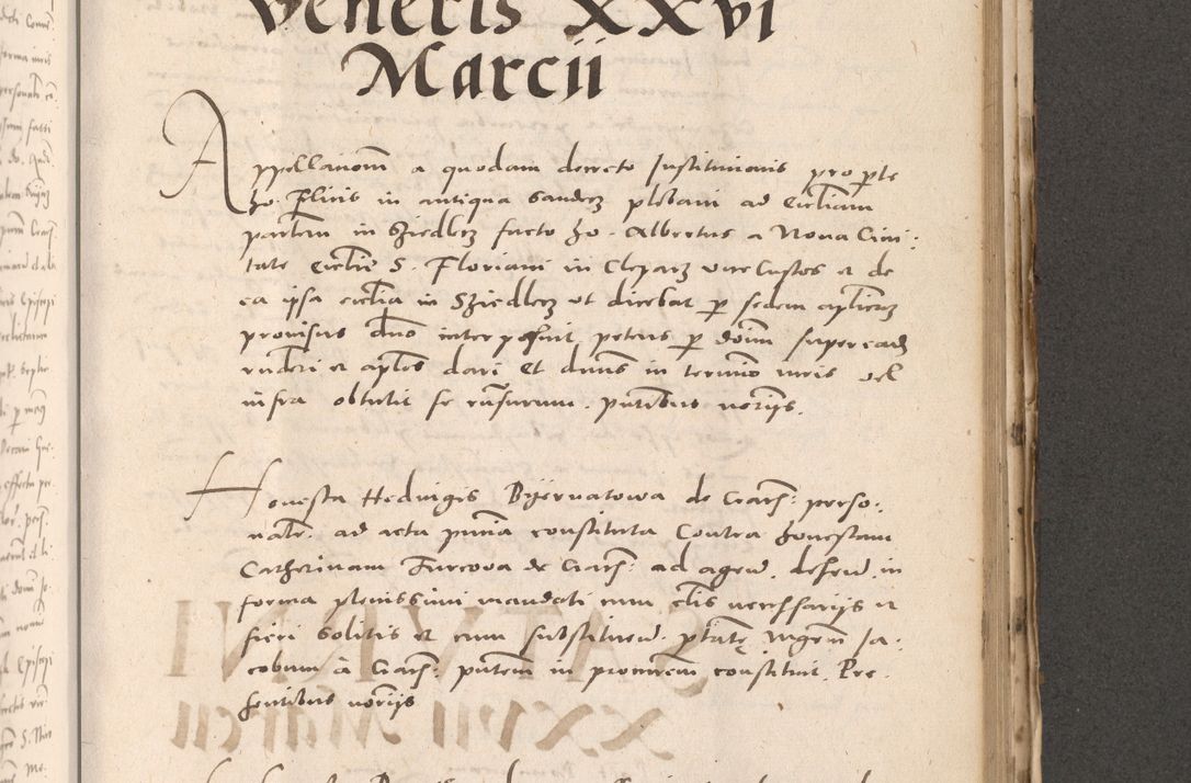 Zdjęcie nr 699 dla obiektu archiwalnego: Acta actorum causarum, sententiarum tam diffinitivarum quam interloquutoriarum, decretorum, obligationum, quietationum et constitutionum procuratorum coram reverendo domino Stanislao Schlomovski praeposito Calissiensi, archidiacono Sandecensi, canonico vicarioque in spiritualibus generali Cracocoviensi ad annum Domini millesimum quingentesimum quinquagesimum sextum, cuius indicatio quatuor decima, pontificatus sanctissimi in Christo patris domini Pauli divina providencia pape quarti anno ipsius