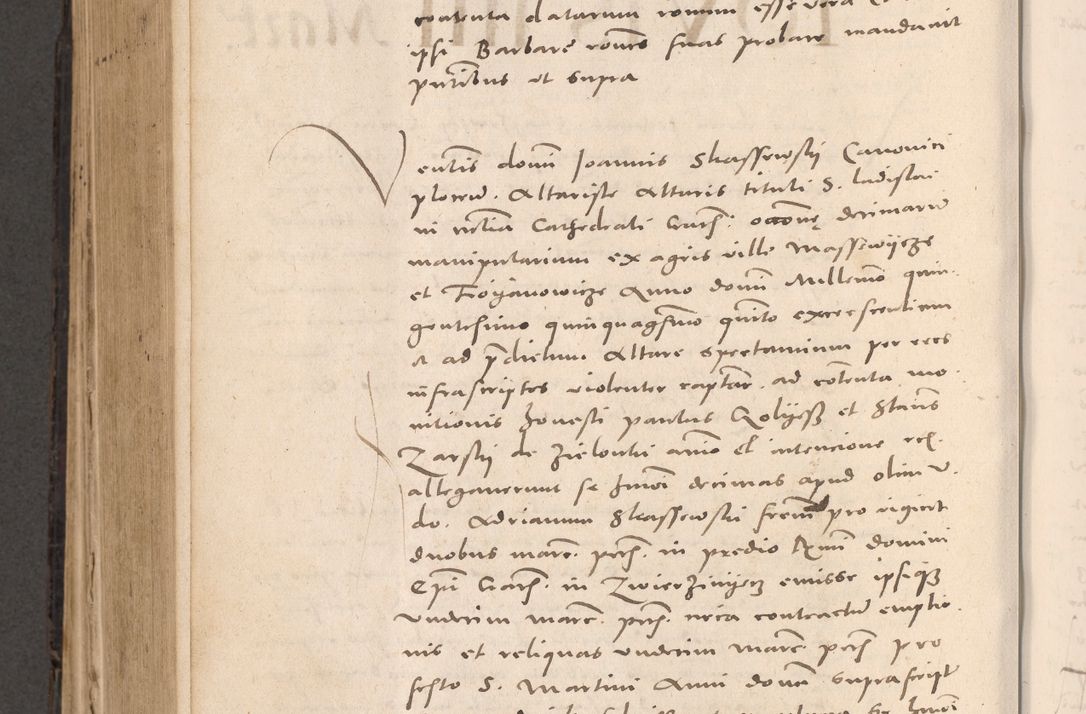 Zdjęcie nr 634 dla obiektu archiwalnego: Acta actorum causarum, sententiarum tam diffinitivarum quam interloquutoriarum, decretorum, obligationum, quietationum et constitutionum procuratorum coram reverendo domino Stanislao Schlomovski praeposito Calissiensi, archidiacono Sandecensi, canonico vicarioque in spiritualibus generali Cracocoviensi ad annum Domini millesimum quingentesimum quinquagesimum sextum, cuius indicatio quatuor decima, pontificatus sanctissimi in Christo patris domini Pauli divina providencia pape quarti anno ipsius