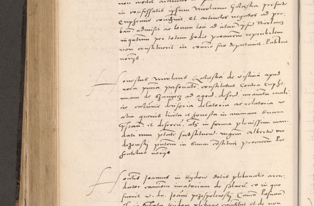 Zdjęcie nr 796 dla obiektu archiwalnego: Acta actorum causarum, sententiarum tam diffinitivarum quam interloquutoriarum, decretorum, obligationum, quietationum et constitutionum procuratorum coram reverendo domino Stanislao Schlomovski praeposito Calissiensi, archidiacono Sandecensi, canonico vicarioque in spiritualibus generali Cracocoviensi ad annum Domini millesimum quingentesimum quinquagesimum sextum, cuius indicatio quatuor decima, pontificatus sanctissimi in Christo patris domini Pauli divina providencia pape quarti anno ipsius