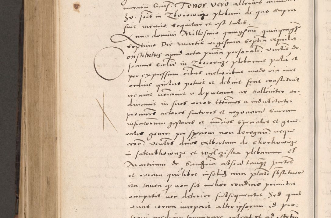 Zdjęcie nr 782 dla obiektu archiwalnego: Acta actorum causarum, sententiarum tam diffinitivarum quam interloquutoriarum, decretorum, obligationum, quietationum et constitutionum procuratorum coram reverendo domino Stanislao Schlomovski praeposito Calissiensi, archidiacono Sandecensi, canonico vicarioque in spiritualibus generali Cracocoviensi ad annum Domini millesimum quingentesimum quinquagesimum sextum, cuius indicatio quatuor decima, pontificatus sanctissimi in Christo patris domini Pauli divina providencia pape quarti anno ipsius