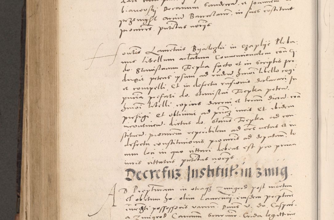 Zdjęcie nr 774 dla obiektu archiwalnego: Acta actorum causarum, sententiarum tam diffinitivarum quam interloquutoriarum, decretorum, obligationum, quietationum et constitutionum procuratorum coram reverendo domino Stanislao Schlomovski praeposito Calissiensi, archidiacono Sandecensi, canonico vicarioque in spiritualibus generali Cracocoviensi ad annum Domini millesimum quingentesimum quinquagesimum sextum, cuius indicatio quatuor decima, pontificatus sanctissimi in Christo patris domini Pauli divina providencia pape quarti anno ipsius