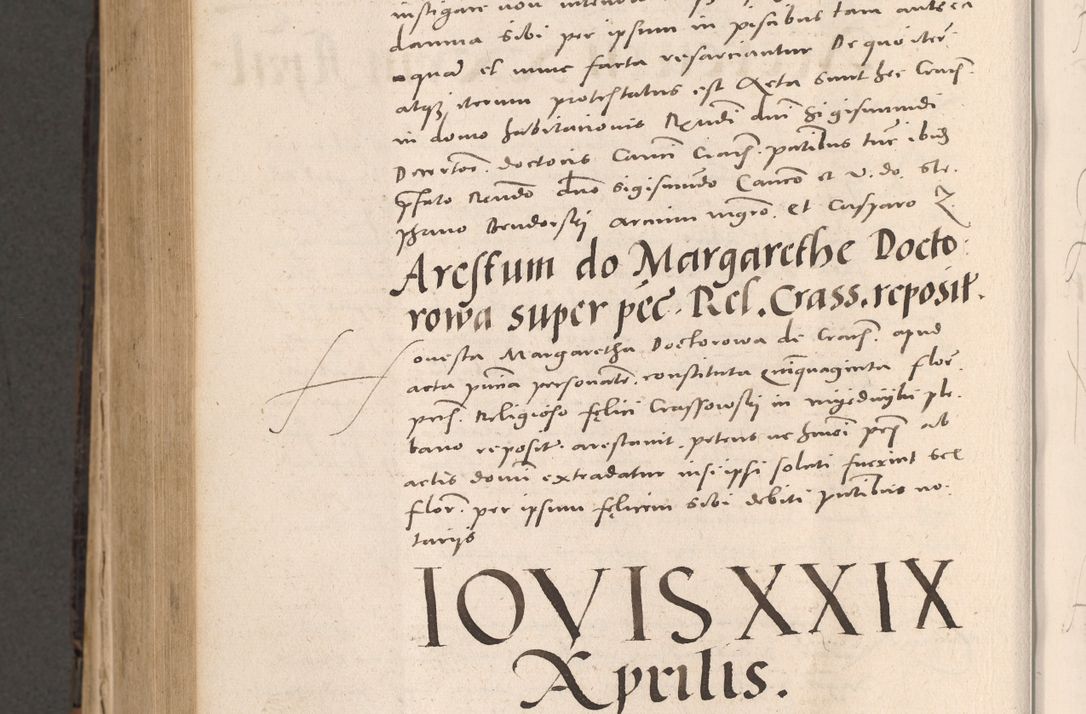 Zdjęcie nr 758 dla obiektu archiwalnego: Acta actorum causarum, sententiarum tam diffinitivarum quam interloquutoriarum, decretorum, obligationum, quietationum et constitutionum procuratorum coram reverendo domino Stanislao Schlomovski praeposito Calissiensi, archidiacono Sandecensi, canonico vicarioque in spiritualibus generali Cracocoviensi ad annum Domini millesimum quingentesimum quinquagesimum sextum, cuius indicatio quatuor decima, pontificatus sanctissimi in Christo patris domini Pauli divina providencia pape quarti anno ipsius