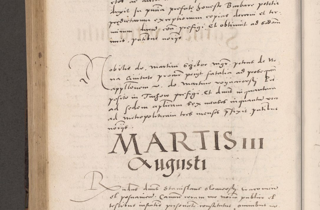 Zdjęcie nr 912 dla obiektu archiwalnego: Acta actorum causarum, sententiarum tam diffinitivarum quam interloquutoriarum, decretorum, obligationum, quietationum et constitutionum procuratorum coram reverendo domino Stanislao Schlomovski praeposito Calissiensi, archidiacono Sandecensi, canonico vicarioque in spiritualibus generali Cracocoviensi ad annum Domini millesimum quingentesimum quinquagesimum sextum, cuius indicatio quatuor decima, pontificatus sanctissimi in Christo patris domini Pauli divina providencia pape quarti anno ipsius