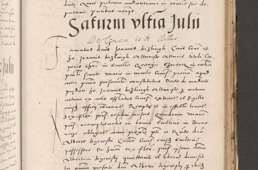 Zdjęcie nr 911 dla obiektu archiwalnego: Acta actorum causarum, sententiarum tam diffinitivarum quam interloquutoriarum, decretorum, obligationum, quietationum et constitutionum procuratorum coram reverendo domino Stanislao Schlomovski praeposito Calissiensi, archidiacono Sandecensi, canonico vicarioque in spiritualibus generali Cracocoviensi ad annum Domini millesimum quingentesimum quinquagesimum sextum, cuius indicatio quatuor decima, pontificatus sanctissimi in Christo patris domini Pauli divina providencia pape quarti anno ipsius