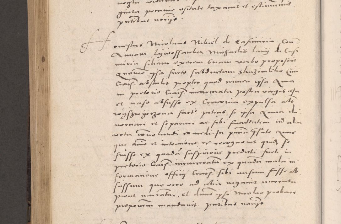 Zdjęcie nr 908 dla obiektu archiwalnego: Acta actorum causarum, sententiarum tam diffinitivarum quam interloquutoriarum, decretorum, obligationum, quietationum et constitutionum procuratorum coram reverendo domino Stanislao Schlomovski praeposito Calissiensi, archidiacono Sandecensi, canonico vicarioque in spiritualibus generali Cracocoviensi ad annum Domini millesimum quingentesimum quinquagesimum sextum, cuius indicatio quatuor decima, pontificatus sanctissimi in Christo patris domini Pauli divina providencia pape quarti anno ipsius