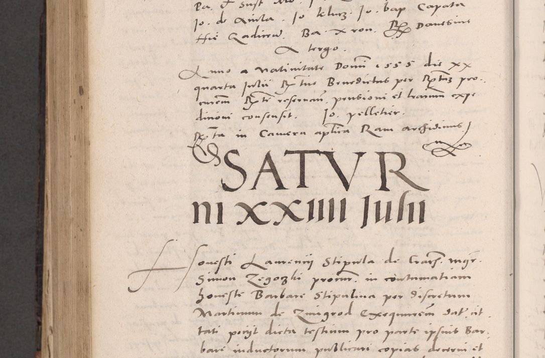 Zdjęcie nr 902 dla obiektu archiwalnego: Acta actorum causarum, sententiarum tam diffinitivarum quam interloquutoriarum, decretorum, obligationum, quietationum et constitutionum procuratorum coram reverendo domino Stanislao Schlomovski praeposito Calissiensi, archidiacono Sandecensi, canonico vicarioque in spiritualibus generali Cracocoviensi ad annum Domini millesimum quingentesimum quinquagesimum sextum, cuius indicatio quatuor decima, pontificatus sanctissimi in Christo patris domini Pauli divina providencia pape quarti anno ipsius