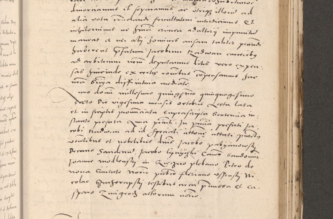 Zdjęcie nr 893 dla obiektu archiwalnego: Acta actorum causarum, sententiarum tam diffinitivarum quam interloquutoriarum, decretorum, obligationum, quietationum et constitutionum procuratorum coram reverendo domino Stanislao Schlomovski praeposito Calissiensi, archidiacono Sandecensi, canonico vicarioque in spiritualibus generali Cracocoviensi ad annum Domini millesimum quingentesimum quinquagesimum sextum, cuius indicatio quatuor decima, pontificatus sanctissimi in Christo patris domini Pauli divina providencia pape quarti anno ipsius