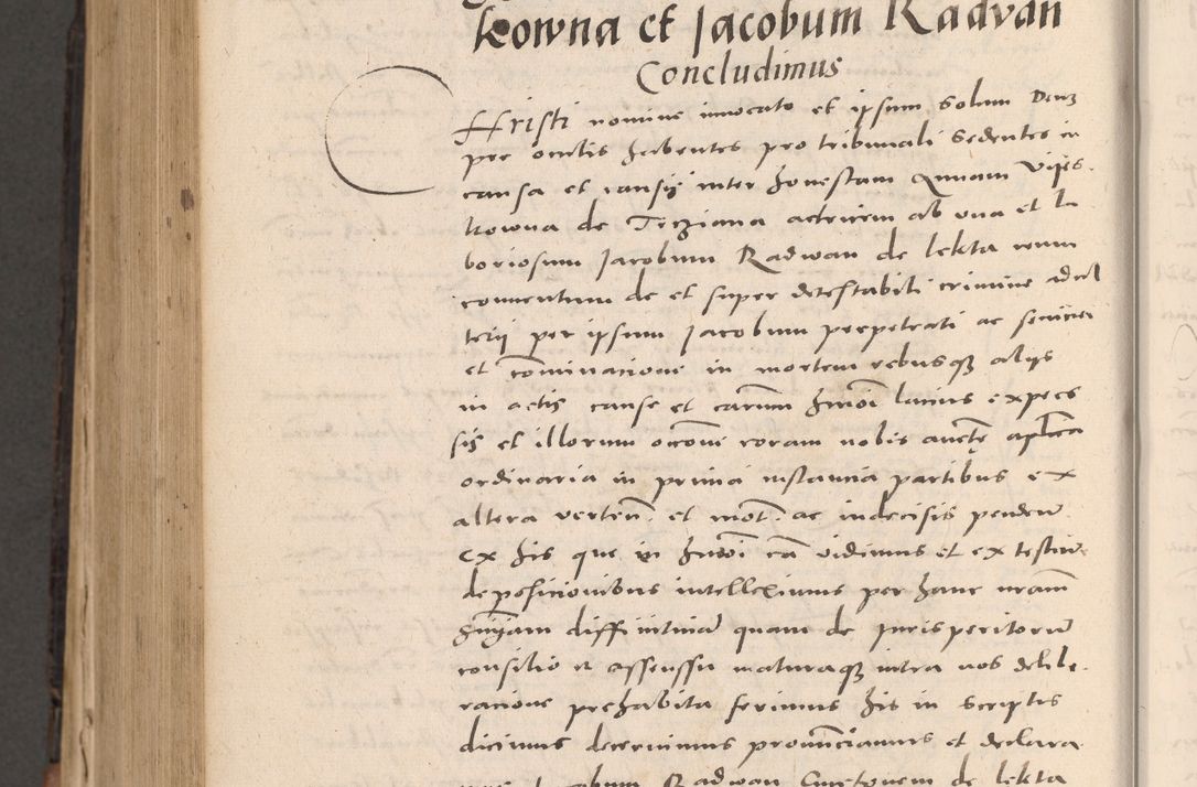 Zdjęcie nr 892 dla obiektu archiwalnego: Acta actorum causarum, sententiarum tam diffinitivarum quam interloquutoriarum, decretorum, obligationum, quietationum et constitutionum procuratorum coram reverendo domino Stanislao Schlomovski praeposito Calissiensi, archidiacono Sandecensi, canonico vicarioque in spiritualibus generali Cracocoviensi ad annum Domini millesimum quingentesimum quinquagesimum sextum, cuius indicatio quatuor decima, pontificatus sanctissimi in Christo patris domini Pauli divina providencia pape quarti anno ipsius