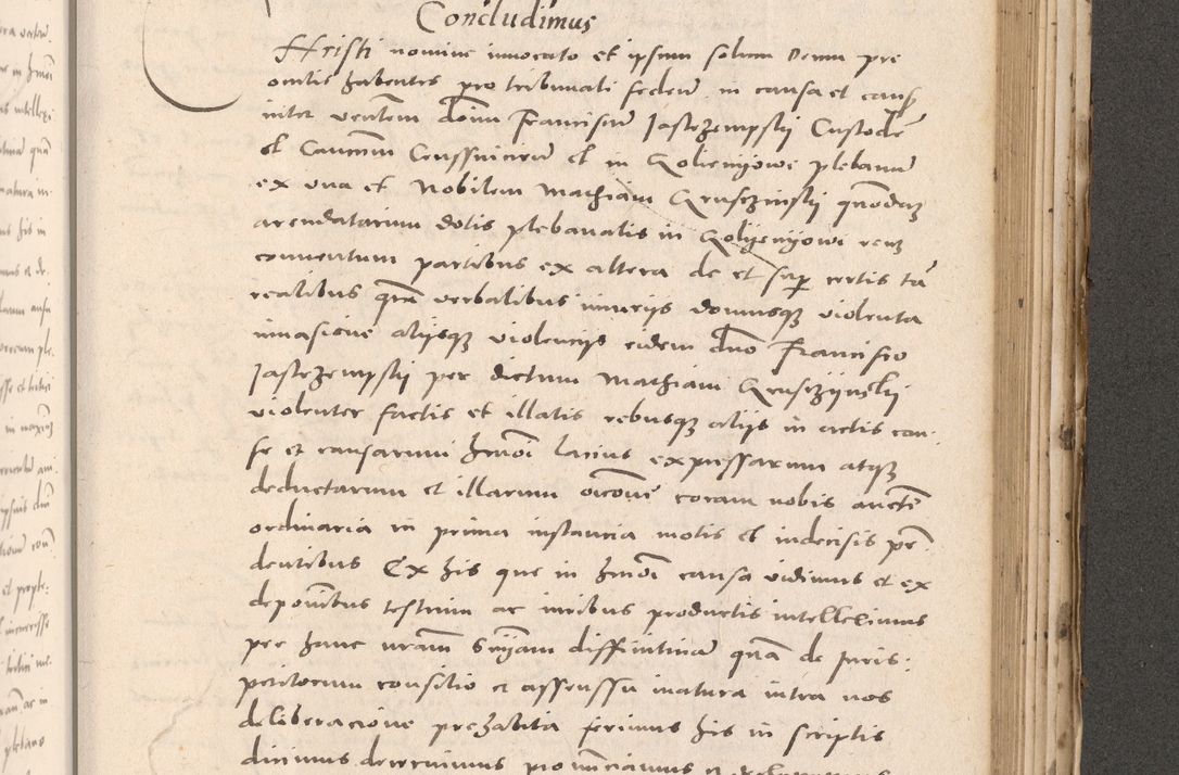 Zdjęcie nr 877 dla obiektu archiwalnego: Acta actorum causarum, sententiarum tam diffinitivarum quam interloquutoriarum, decretorum, obligationum, quietationum et constitutionum procuratorum coram reverendo domino Stanislao Schlomovski praeposito Calissiensi, archidiacono Sandecensi, canonico vicarioque in spiritualibus generali Cracocoviensi ad annum Domini millesimum quingentesimum quinquagesimum sextum, cuius indicatio quatuor decima, pontificatus sanctissimi in Christo patris domini Pauli divina providencia pape quarti anno ipsius