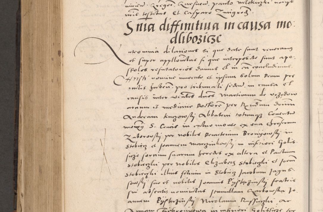 Zdjęcie nr 872 dla obiektu archiwalnego: Acta actorum causarum, sententiarum tam diffinitivarum quam interloquutoriarum, decretorum, obligationum, quietationum et constitutionum procuratorum coram reverendo domino Stanislao Schlomovski praeposito Calissiensi, archidiacono Sandecensi, canonico vicarioque in spiritualibus generali Cracocoviensi ad annum Domini millesimum quingentesimum quinquagesimum sextum, cuius indicatio quatuor decima, pontificatus sanctissimi in Christo patris domini Pauli divina providencia pape quarti anno ipsius