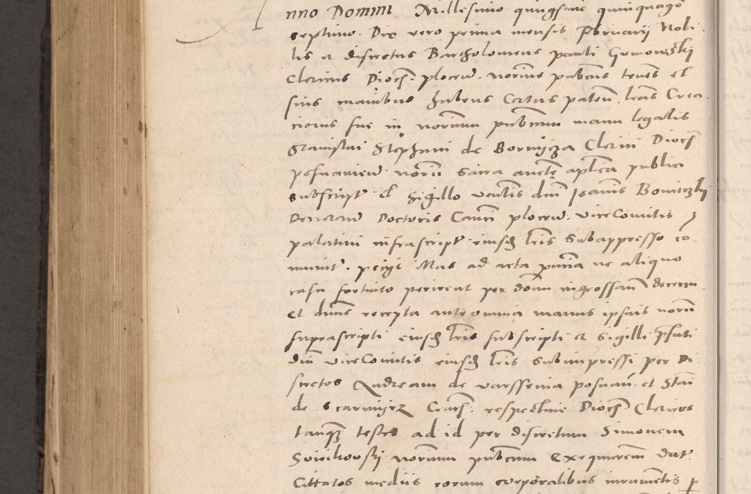 Zdjęcie nr 862 dla obiektu archiwalnego: Acta actorum causarum, sententiarum tam diffinitivarum quam interloquutoriarum, decretorum, obligationum, quietationum et constitutionum procuratorum coram reverendo domino Stanislao Schlomovski praeposito Calissiensi, archidiacono Sandecensi, canonico vicarioque in spiritualibus generali Cracocoviensi ad annum Domini millesimum quingentesimum quinquagesimum sextum, cuius indicatio quatuor decima, pontificatus sanctissimi in Christo patris domini Pauli divina providencia pape quarti anno ipsius