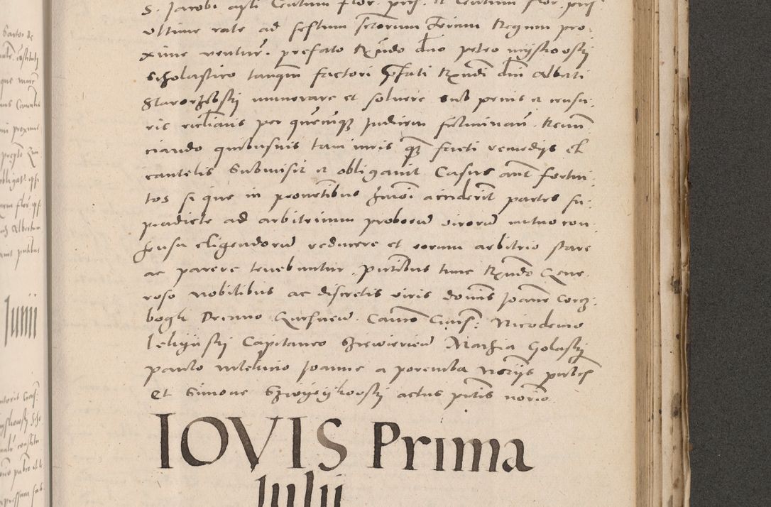 Zdjęcie nr 847 dla obiektu archiwalnego: Acta actorum causarum, sententiarum tam diffinitivarum quam interloquutoriarum, decretorum, obligationum, quietationum et constitutionum procuratorum coram reverendo domino Stanislao Schlomovski praeposito Calissiensi, archidiacono Sandecensi, canonico vicarioque in spiritualibus generali Cracocoviensi ad annum Domini millesimum quingentesimum quinquagesimum sextum, cuius indicatio quatuor decima, pontificatus sanctissimi in Christo patris domini Pauli divina providencia pape quarti anno ipsius
