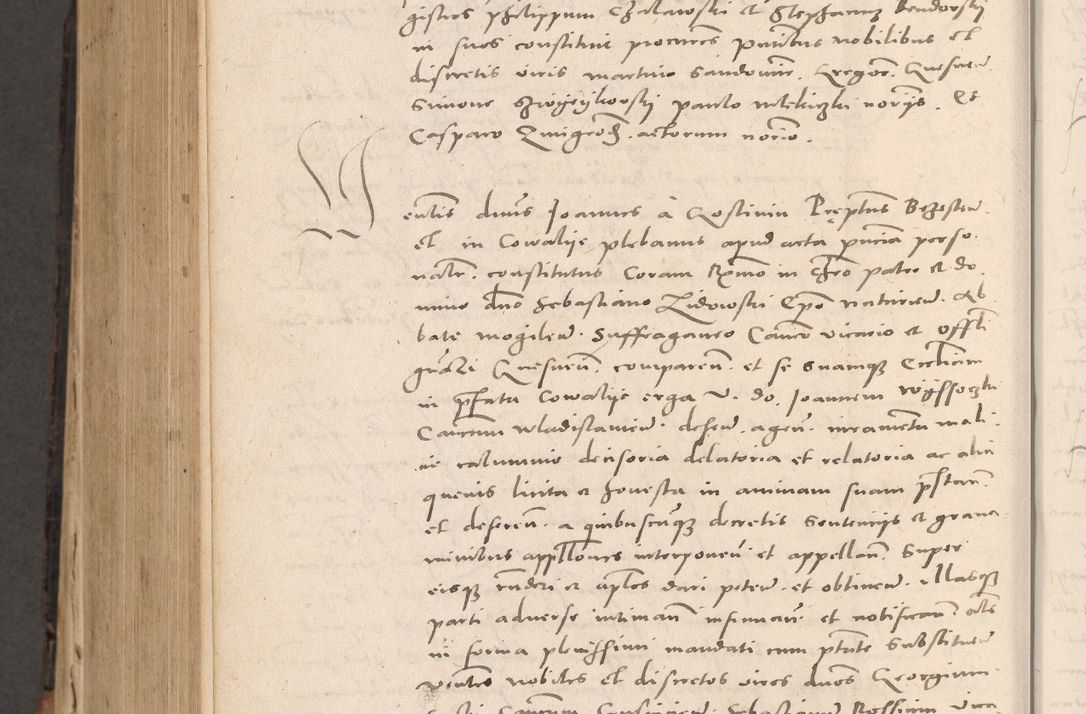 Zdjęcie nr 840 dla obiektu archiwalnego: Acta actorum causarum, sententiarum tam diffinitivarum quam interloquutoriarum, decretorum, obligationum, quietationum et constitutionum procuratorum coram reverendo domino Stanislao Schlomovski praeposito Calissiensi, archidiacono Sandecensi, canonico vicarioque in spiritualibus generali Cracocoviensi ad annum Domini millesimum quingentesimum quinquagesimum sextum, cuius indicatio quatuor decima, pontificatus sanctissimi in Christo patris domini Pauli divina providencia pape quarti anno ipsius