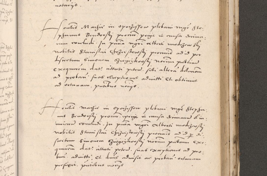 Zdjęcie nr 841 dla obiektu archiwalnego: Acta actorum causarum, sententiarum tam diffinitivarum quam interloquutoriarum, decretorum, obligationum, quietationum et constitutionum procuratorum coram reverendo domino Stanislao Schlomovski praeposito Calissiensi, archidiacono Sandecensi, canonico vicarioque in spiritualibus generali Cracocoviensi ad annum Domini millesimum quingentesimum quinquagesimum sextum, cuius indicatio quatuor decima, pontificatus sanctissimi in Christo patris domini Pauli divina providencia pape quarti anno ipsius
