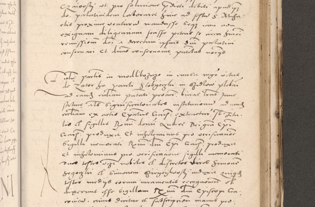 Zdjęcie nr 835 dla obiektu archiwalnego: Acta actorum causarum, sententiarum tam diffinitivarum quam interloquutoriarum, decretorum, obligationum, quietationum et constitutionum procuratorum coram reverendo domino Stanislao Schlomovski praeposito Calissiensi, archidiacono Sandecensi, canonico vicarioque in spiritualibus generali Cracocoviensi ad annum Domini millesimum quingentesimum quinquagesimum sextum, cuius indicatio quatuor decima, pontificatus sanctissimi in Christo patris domini Pauli divina providencia pape quarti anno ipsius