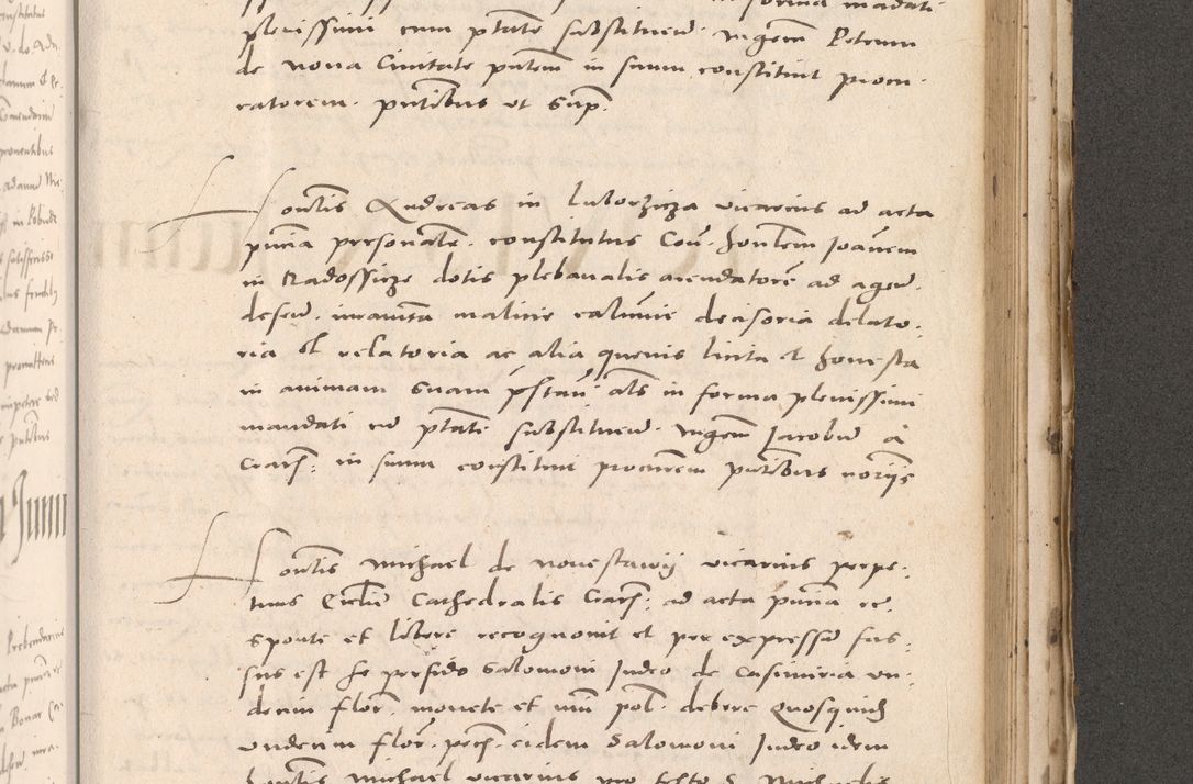 Zdjęcie nr 825 dla obiektu archiwalnego: Acta actorum causarum, sententiarum tam diffinitivarum quam interloquutoriarum, decretorum, obligationum, quietationum et constitutionum procuratorum coram reverendo domino Stanislao Schlomovski praeposito Calissiensi, archidiacono Sandecensi, canonico vicarioque in spiritualibus generali Cracocoviensi ad annum Domini millesimum quingentesimum quinquagesimum sextum, cuius indicatio quatuor decima, pontificatus sanctissimi in Christo patris domini Pauli divina providencia pape quarti anno ipsius