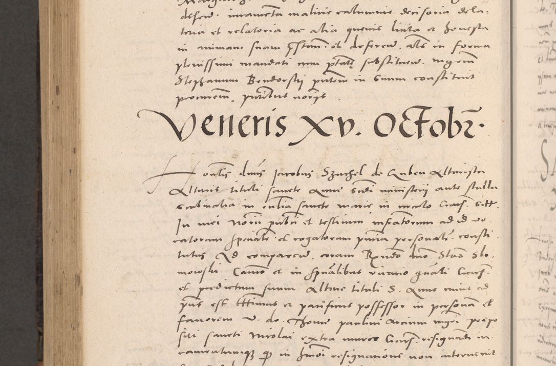 Zdjęcie nr 1012 dla obiektu archiwalnego: Acta actorum causarum, sententiarum tam diffinitivarum quam interloquutoriarum, decretorum, obligationum, quietationum et constitutionum procuratorum coram reverendo domino Stanislao Schlomovski praeposito Calissiensi, archidiacono Sandecensi, canonico vicarioque in spiritualibus generali Cracocoviensi ad annum Domini millesimum quingentesimum quinquagesimum sextum, cuius indicatio quatuor decima, pontificatus sanctissimi in Christo patris domini Pauli divina providencia pape quarti anno ipsius
