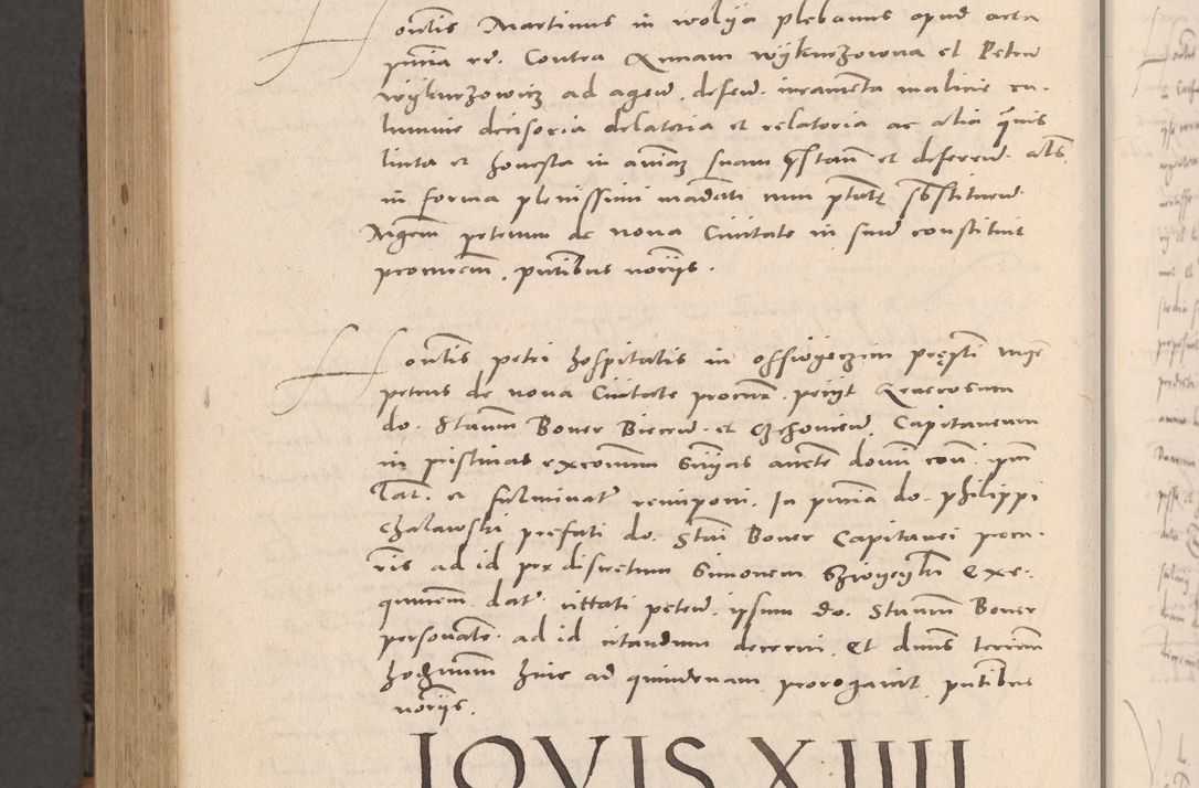 Zdjęcie nr 1010 dla obiektu archiwalnego: Acta actorum causarum, sententiarum tam diffinitivarum quam interloquutoriarum, decretorum, obligationum, quietationum et constitutionum procuratorum coram reverendo domino Stanislao Schlomovski praeposito Calissiensi, archidiacono Sandecensi, canonico vicarioque in spiritualibus generali Cracocoviensi ad annum Domini millesimum quingentesimum quinquagesimum sextum, cuius indicatio quatuor decima, pontificatus sanctissimi in Christo patris domini Pauli divina providencia pape quarti anno ipsius