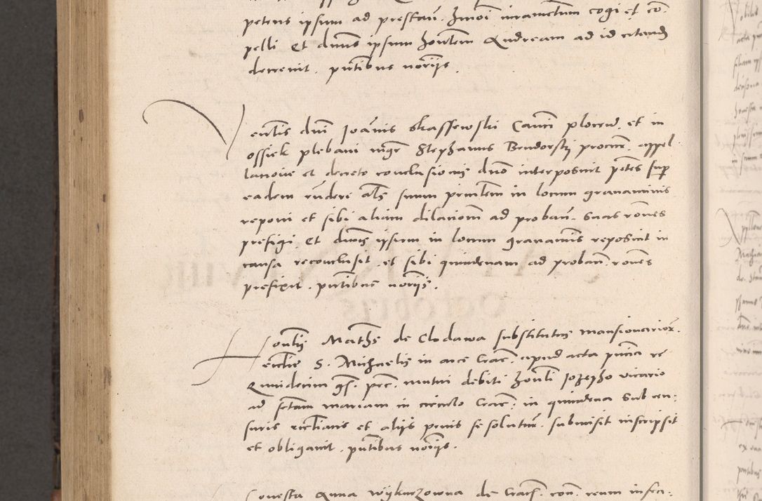 Zdjęcie nr 1004 dla obiektu archiwalnego: Acta actorum causarum, sententiarum tam diffinitivarum quam interloquutoriarum, decretorum, obligationum, quietationum et constitutionum procuratorum coram reverendo domino Stanislao Schlomovski praeposito Calissiensi, archidiacono Sandecensi, canonico vicarioque in spiritualibus generali Cracocoviensi ad annum Domini millesimum quingentesimum quinquagesimum sextum, cuius indicatio quatuor decima, pontificatus sanctissimi in Christo patris domini Pauli divina providencia pape quarti anno ipsius