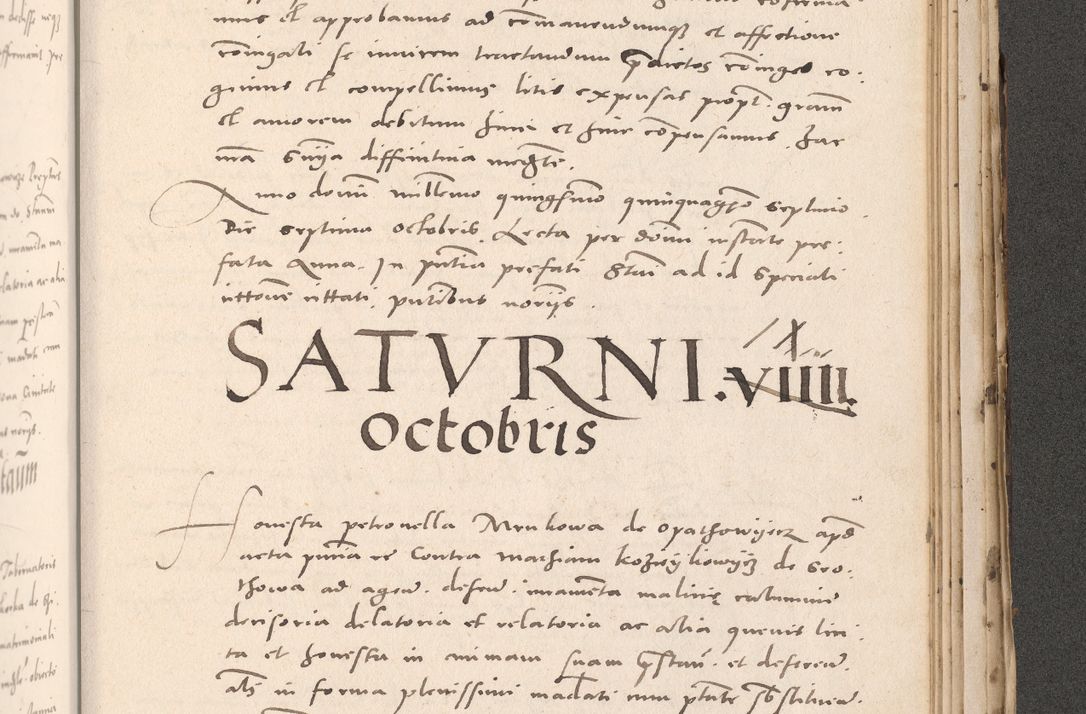 Zdjęcie nr 1003 dla obiektu archiwalnego: Acta actorum causarum, sententiarum tam diffinitivarum quam interloquutoriarum, decretorum, obligationum, quietationum et constitutionum procuratorum coram reverendo domino Stanislao Schlomovski praeposito Calissiensi, archidiacono Sandecensi, canonico vicarioque in spiritualibus generali Cracocoviensi ad annum Domini millesimum quingentesimum quinquagesimum sextum, cuius indicatio quatuor decima, pontificatus sanctissimi in Christo patris domini Pauli divina providencia pape quarti anno ipsius
